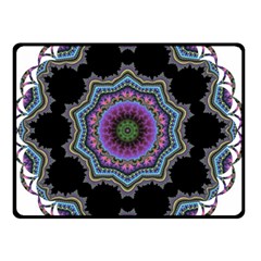 Fractal Lace Double Sided Fleece Blanket (small)  by Simbadda