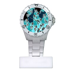 Decorative Fractal Background Plastic Nurses Watch by Simbadda