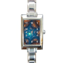 Fractal Star Rectangle Italian Charm Watch by Simbadda