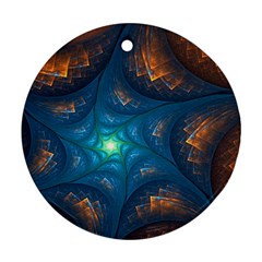 Fractal Star Round Ornament (two Sides) by Simbadda