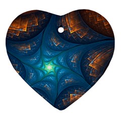 Fractal Star Heart Ornament (two Sides) by Simbadda