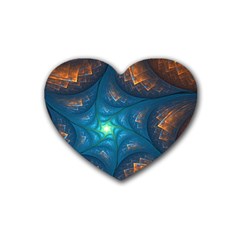 Fractal Star Rubber Coaster (heart)  by Simbadda