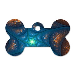 Fractal Star Dog Tag Bone (one Side) by Simbadda