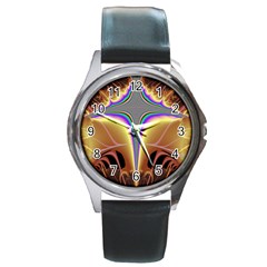 Symmetric Fractal Round Metal Watch by Simbadda