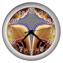 Symmetric Fractal Wall Clocks (silver)  by Simbadda