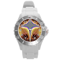 Symmetric Fractal Round Plastic Sport Watch (l) by Simbadda