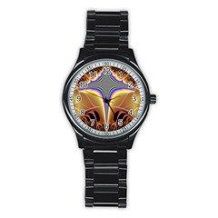 Symmetric Fractal Stainless Steel Round Watch by Simbadda