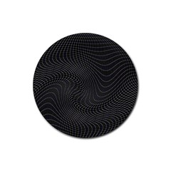 Distorted Net Pattern Rubber Round Coaster (4 Pack)  by Simbadda