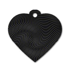 Distorted Net Pattern Dog Tag Heart (one Side) by Simbadda