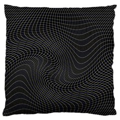 Distorted Net Pattern Large Flano Cushion Case (one Side) by Simbadda