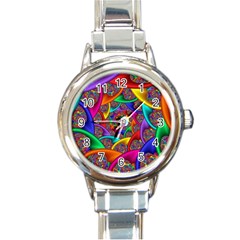 Color Spiral Round Italian Charm Watch by Simbadda