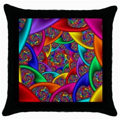 Color Spiral Throw Pillow Case (black) by Simbadda