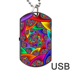 Color Spiral Dog Tag Usb Flash (two Sides)