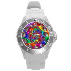 Color Spiral Round Plastic Sport Watch (l) by Simbadda