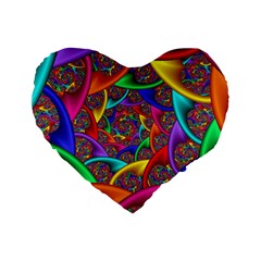 Color Spiral Standard 16  Premium Heart Shape Cushions by Simbadda