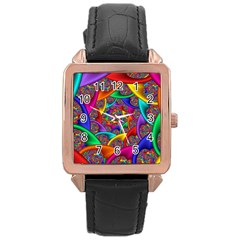 Color Spiral Rose Gold Leather Watch  by Simbadda