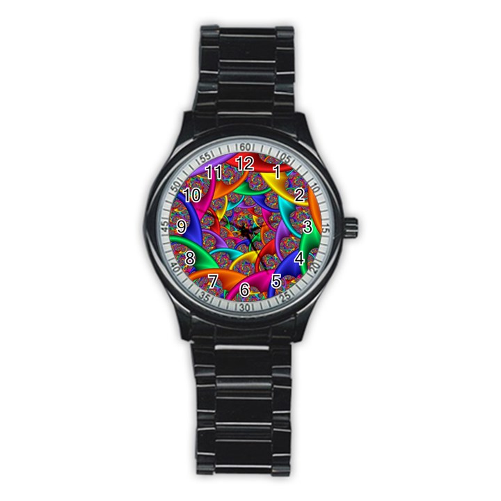 Color Spiral Stainless Steel Round Watch