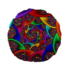 Color Spiral Standard 15  Premium Flano Round Cushions by Simbadda