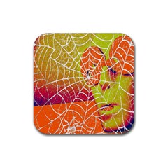 Orange Guy Spider Web Rubber Coaster (square)  by Simbadda