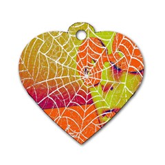 Orange Guy Spider Web Dog Tag Heart (two Sides) by Simbadda