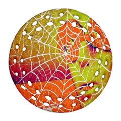 Orange Guy Spider Web Ornament (round Filigree) by Simbadda