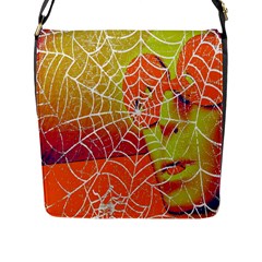 Orange Guy Spider Web Flap Messenger Bag (l)  by Simbadda