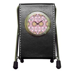 Floral Pattern Seamless Wallpaper Pen Holder Desk Clocks by Simbadda