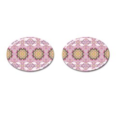 Floral Pattern Seamless Wallpaper Cufflinks (oval) by Simbadda