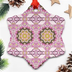 Floral Pattern Seamless Wallpaper Snowflake Ornament (two Sides) by Simbadda