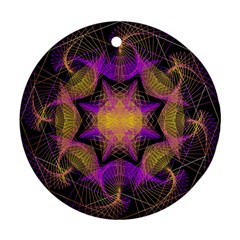 Pattern Design Geometric Decoration Round Ornament (two Sides) by Simbadda