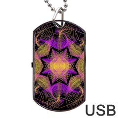 Pattern Design Geometric Decoration Dog Tag Usb Flash (one Side) by Simbadda