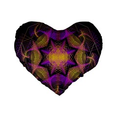 Pattern Design Geometric Decoration Standard 16  Premium Flano Heart Shape Cushions by Simbadda