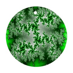 Green Fractal Background Ornament (round) by Simbadda