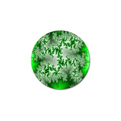 Green Fractal Background Golf Ball Marker (4 Pack) by Simbadda