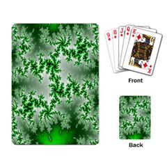 Green Fractal Background Playing Card by Simbadda