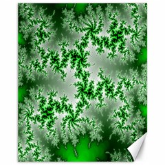 Green Fractal Background Canvas 11  X 14   by Simbadda