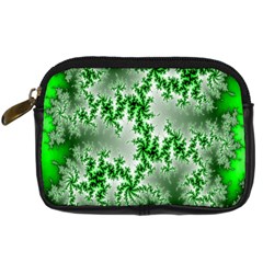 Green Fractal Background Digital Camera Cases by Simbadda