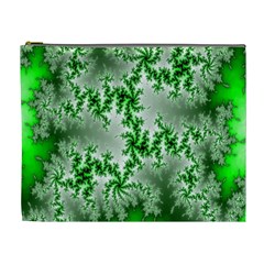 Green Fractal Background Cosmetic Bag (xl)