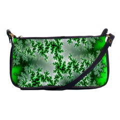 Green Fractal Background Shoulder Clutch Bags by Simbadda