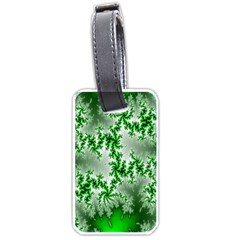 Green Fractal Background Luggage Tags (one Side)  by Simbadda