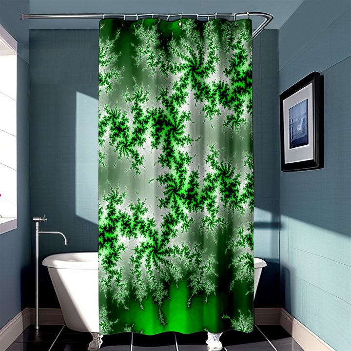 Green Fractal Background Shower Curtain 36  x 72  (Stall) 