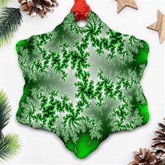 Green Fractal Background Ornament (snowflake) by Simbadda