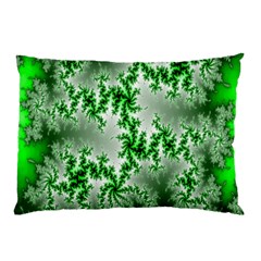 Green Fractal Background Pillow Case (two Sides) by Simbadda