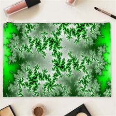 Green Fractal Background Cosmetic Bag (xxl)  by Simbadda