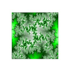 Green Fractal Background Satin Bandana Scarf by Simbadda