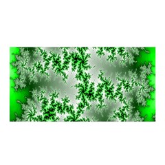 Green Fractal Background Satin Wrap by Simbadda