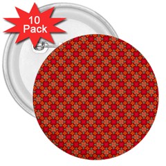 Abstract Seamless Floral Pattern 3  Buttons (10 Pack)  by Simbadda