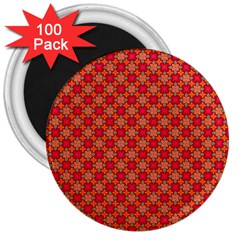 Abstract Seamless Floral Pattern 3  Magnets (100 Pack) by Simbadda