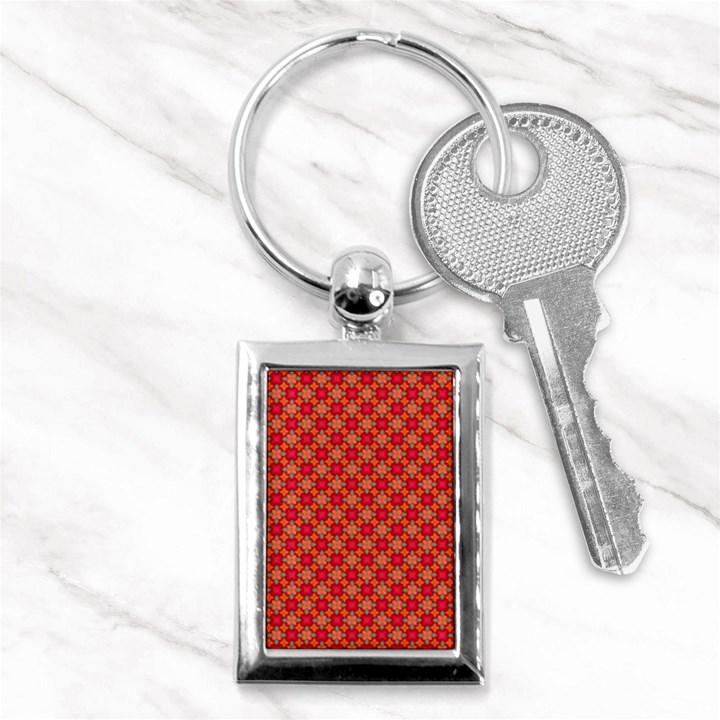 Abstract Seamless Floral Pattern Key Chains (Rectangle) 