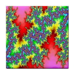 Colored Fractal Background Tile Coasters by Simbadda